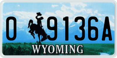 WY license plate 09136A