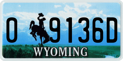 WY license plate 09136D
