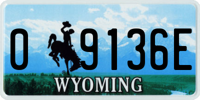 WY license plate 09136E