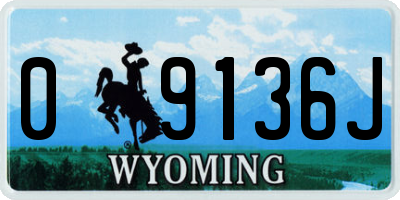 WY license plate 09136J