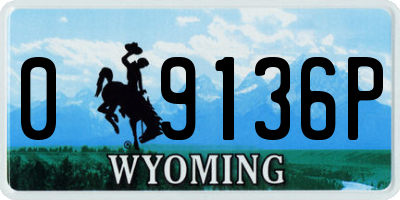 WY license plate 09136P