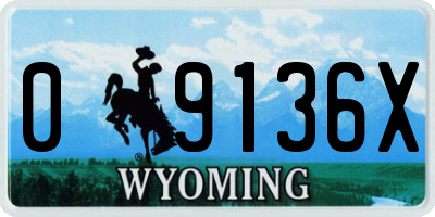 WY license plate 09136X