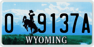 WY license plate 09137A