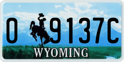 WY license plate 09137C