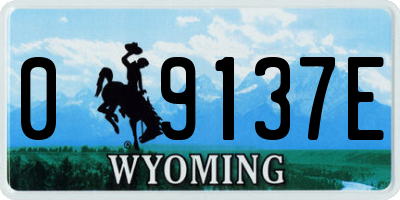 WY license plate 09137E