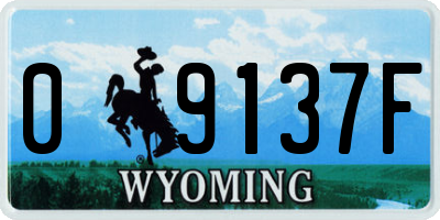 WY license plate 09137F