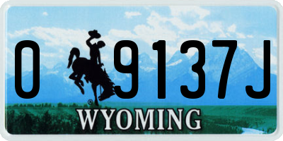 WY license plate 09137J