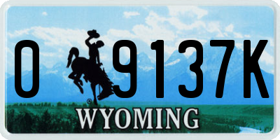 WY license plate 09137K