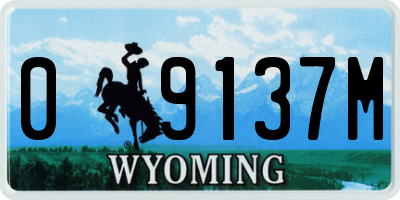 WY license plate 09137M