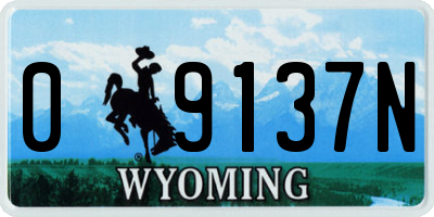 WY license plate 09137N