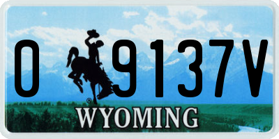 WY license plate 09137V