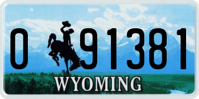 WY license plate 091381