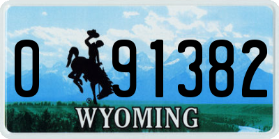 WY license plate 091382