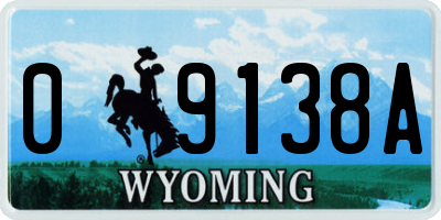 WY license plate 09138A