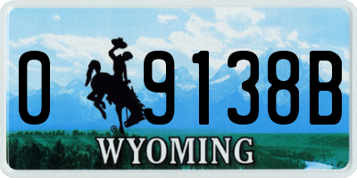 WY license plate 09138B