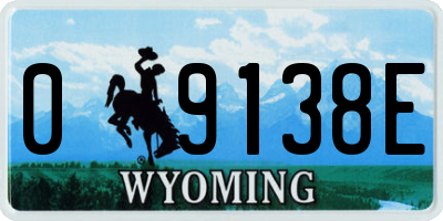 WY license plate 09138E