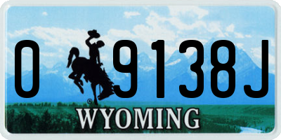 WY license plate 09138J