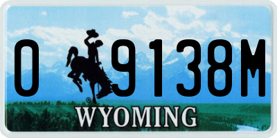WY license plate 09138M