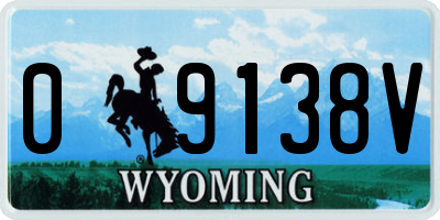 WY license plate 09138V