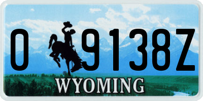 WY license plate 09138Z