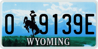 WY license plate 09139E
