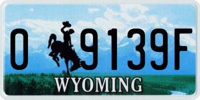 WY license plate 09139F