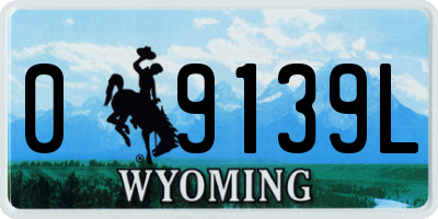 WY license plate 09139L