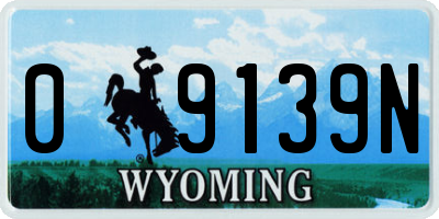 WY license plate 09139N