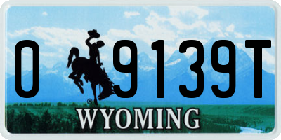 WY license plate 09139T