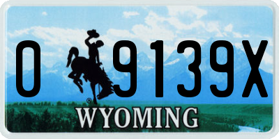 WY license plate 09139X