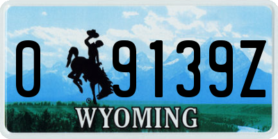 WY license plate 09139Z