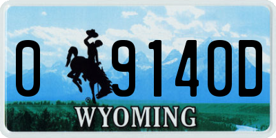 WY license plate 09140D