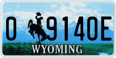 WY license plate 09140E