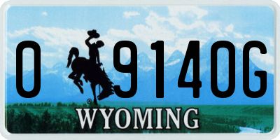 WY license plate 09140G