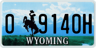 WY license plate 09140H