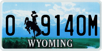 WY license plate 09140M