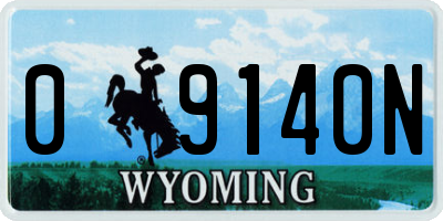 WY license plate 09140N
