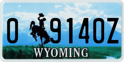 WY license plate 09140Z