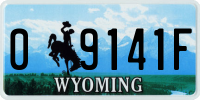 WY license plate 09141F