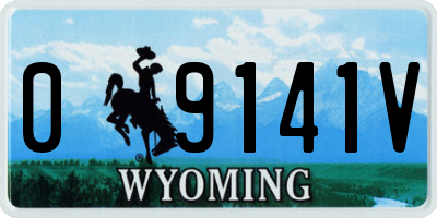 WY license plate 09141V