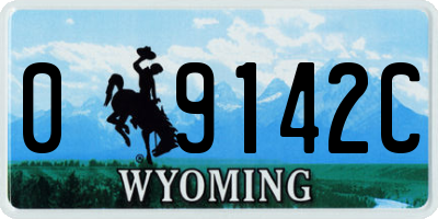 WY license plate 09142C