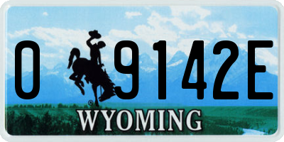 WY license plate 09142E