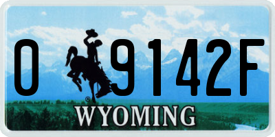 WY license plate 09142F