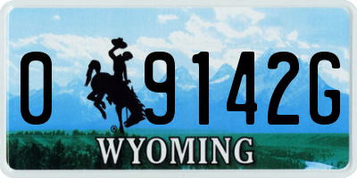 WY license plate 09142G