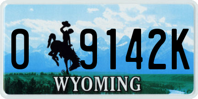 WY license plate 09142K