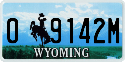 WY license plate 09142M