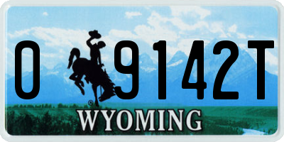WY license plate 09142T