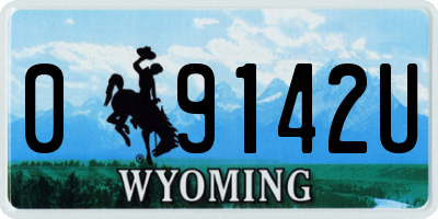 WY license plate 09142U
