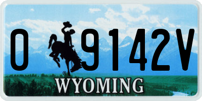 WY license plate 09142V