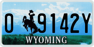 WY license plate 09142Y